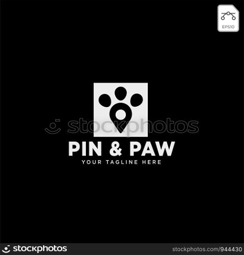 pin or location pet animal logo template vector icon element isolated. pin or location pet animal logo template vector icon