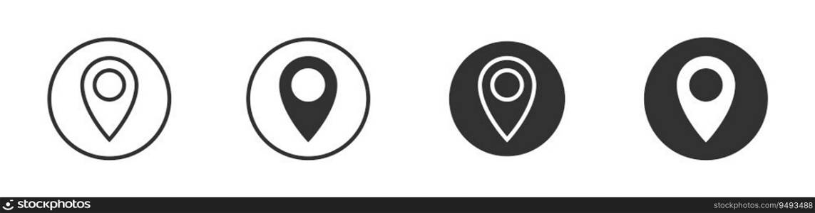 Pin point icon. Positioning on the map. Vector illustration.