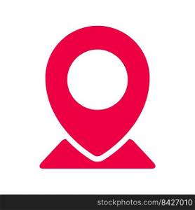 Pin pointer red icon. Pin map location sign. GPS symbol. Vector isolated on white.. Pin pointer red icon.