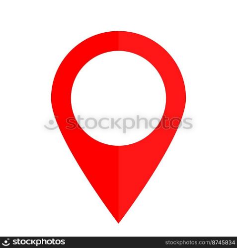 Pin red colored icon on white background. Pin red colored icon on a white background