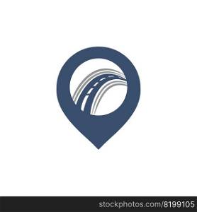 Pin Road Location logo design. Transport app logo design concept. 