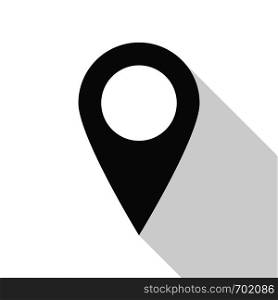 Pin. Tag. Location map with shadow in flat design. Eps10. Pin. Tag. Location map with shadow in flat design