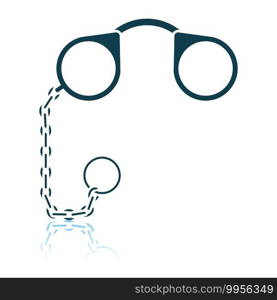 Pince-Nez Icon. Shadow Reflection Design. Vector Illustration.