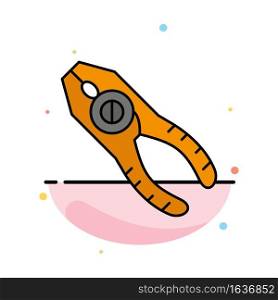 Pincers, Pliers, Tongs, Repair, Tool Abstract Flat Color Icon Template