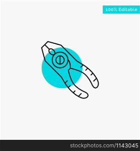 Pincers, Pliers, Tongs, Repair, Tool turquoise highlight circle point Vector icon