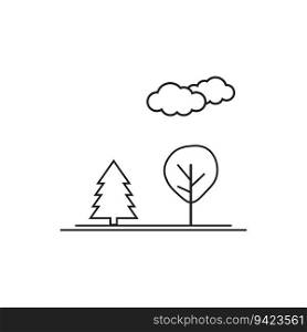Pine and tree icon. Evergreen plant. Woodland ecology. Vector illustration. EPS 10. stock image.. Pine and tree icon. Evergreen plant. Woodland ecology. Vector illustration. EPS 10.