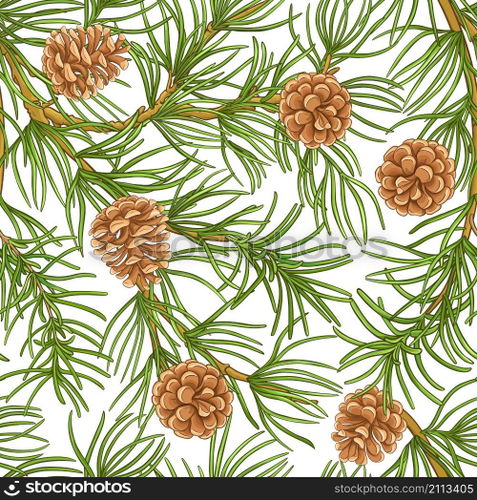 pine branches vector pattern on white background