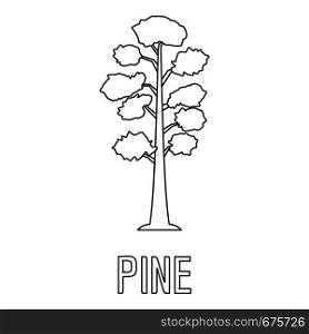 Pine icon. Outline illustration of pine vector icon for web. Pine icon, outline style.