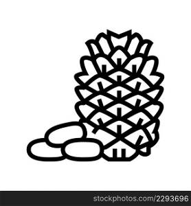 pine nut line icon vector. pine nut sign. isolated contour symbol black illustration. pine nut line icon vector illustration