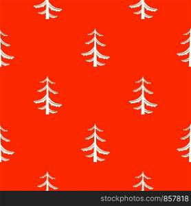 Pine pattern repeat seamless in orange color for any design. Vector geometric illustration. Pine pattern seamless