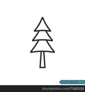 Pine Tree, Christmas Icon Vector Template Illustration Design