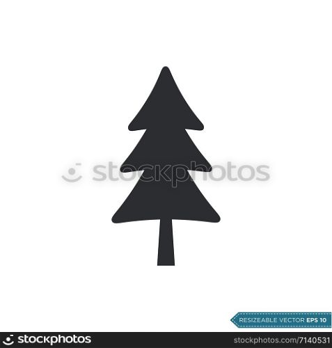 Pine Tree, Christmas Icon Vector Template Illustration Design