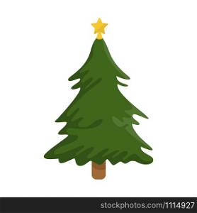 Pine tree, Christmas tree. cartoon vector illustration