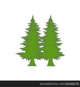 pine tree christmas vector icon template illustration