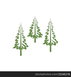 pine tree christmas vector icon template illustration