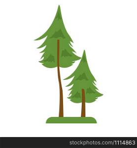 Pine tree, forest. cartoon vector illustration