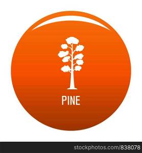 Pine tree icon. Simple illustration of pine tree vector icon for any design orange. Pine tree icon vector orange