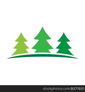 Pine tree illustration vector flat design template