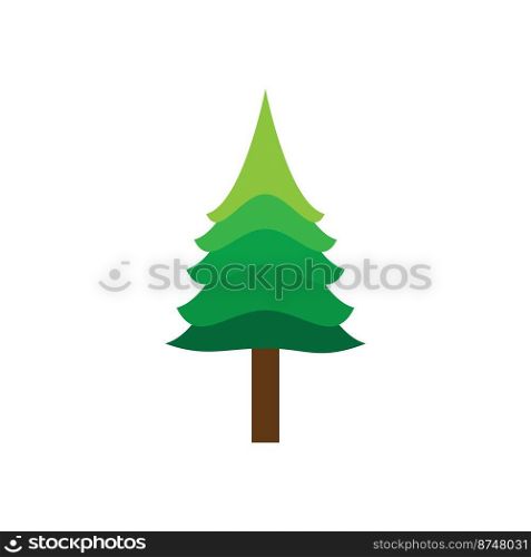 Pine tree illustration vector flat design template