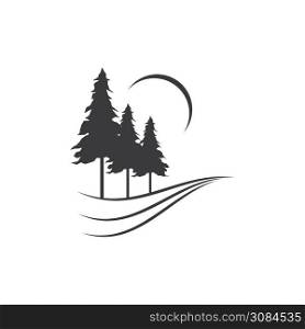 Pine tree ilustration logo vector design