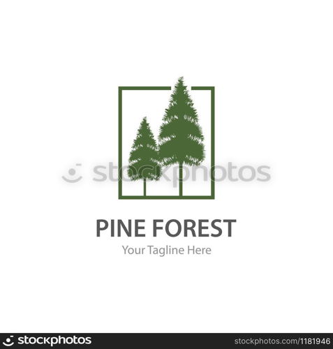 Pine tree logo ilustration vector design