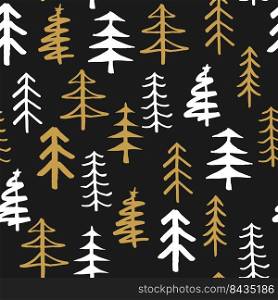 Pine tree seamless pattern. New Year and Christmas background, vector Illustration.. Pine tree seamless pattern. New Year and Christmas background, vector Illustration