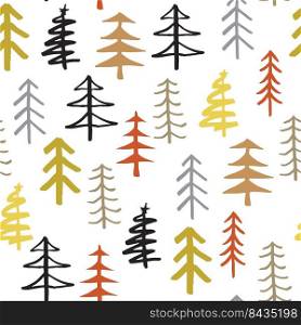 Pine tree seamless pattern. New Year and Christmas background, vector Illustration.. Pine tree seamless pattern. New Year and Christmas background, vector Illustration