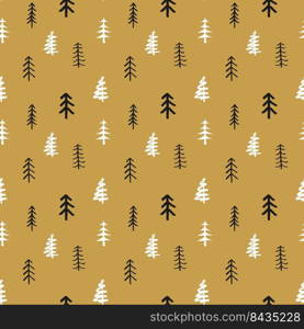 Pine tree seamless pattern. New Year and Christmas background, vector Illustration.. Pine tree seamless pattern. New Year and Christmas background, vector Illustration