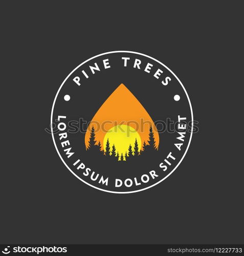 pine trees logo vector