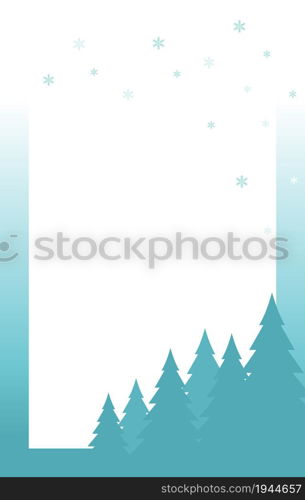 Pine Winter Snow Snowflake Holiday Invitation Card Frame Background Template