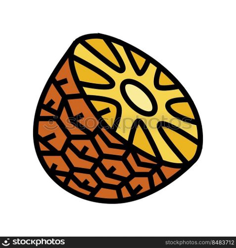 pineapple brown yellow color icon vector. pineapple brown yellow sign. isolated symbol illustration. pineapple brown yellow color icon vector illustration