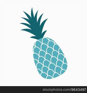 Pineapple exotic tropical fruit sketch pop art Vector Image