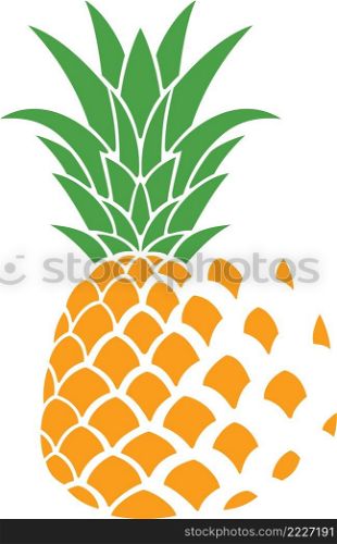 Pineapple fruit color vector icon