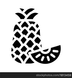 pineapple fruit glyph icon vector. pineapple fruit sign. isolated contour symbol black illustration. pineapple fruit glyph icon vector illustration
