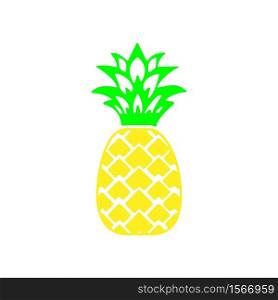 Pineapple fruit icon in trendy flat design