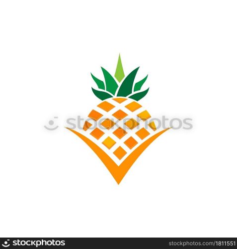 Pineapple fruit icon template vector illustration design