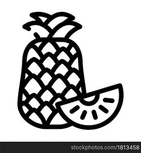 pineapple fruit line icon vector. pineapple fruit sign. isolated contour symbol black illustration. pineapple fruit line icon vector illustration