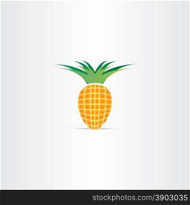 pineapple fruit plant vector icon design