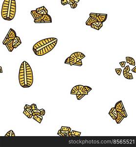 pineapple fruit tropical food Vector Seamless Pattern Thin Line Illustration. pineapple fruit tropical food vector seamless pattern