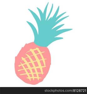 pineapple hand drawn illustration in organic style isolated. pineapple hand drawn illustration in organic style
