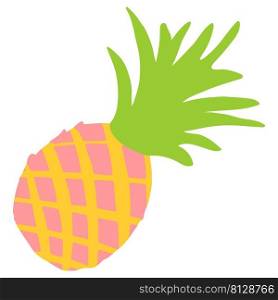 Pineapple hand drawn illustration in organic style isolated. Pineapple hand drawn illustration in organic style