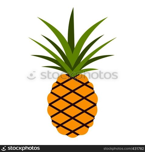 Pineapple icon flat isolated on white background vector illustration. Pineapple icon isolated