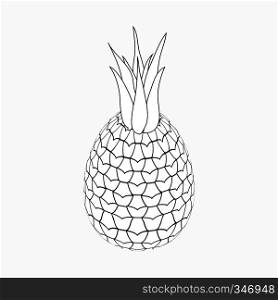 Pineapple icon in isometric 3d style isolated on white background. Pineapple icon, isometric 3d style