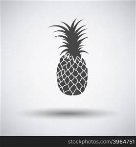 Pineapple icon on gray background with round shadow. Vector illustration.