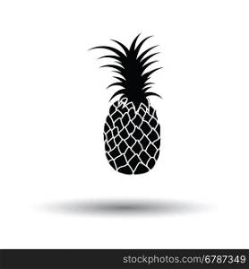 Pineapple icon. White background with shadow design. Vector illustration.