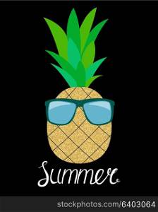Pineapple in Glasses. Summer Concept Background Vector Illustration EPS10. Pineapple in Glasses. Summer Concept Background Vector Illustrat