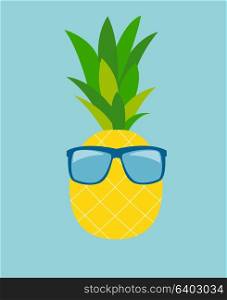 Pineapple in Glasses. Summer Concept Background Vector Illustration EPS10. Pineapple in Glasses. Summer Concept Background