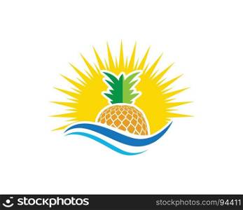 pineapple Logo Template vector icon illustration design