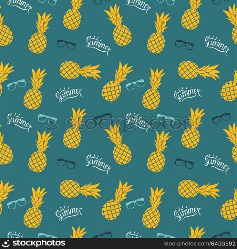 Pineapple Natural Seamless Pattern Background Vector Illustration EPS10. Pineapple Natural Seamless Pattern Background Vector Illustration