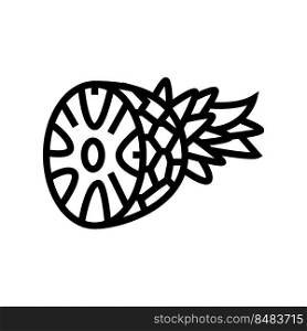 pineapple one cut piece line icon vector. pineapple one cut piece sign. isolated contour symbol black illustration. pineapple one cut piece line icon vector illustration